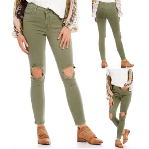 free people green jeans